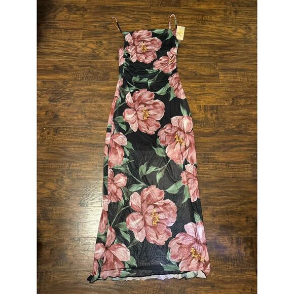 Persaya Dresses & Skirts - Persaya Floral Sleeveless Dress Black Purple Maxi Size Large